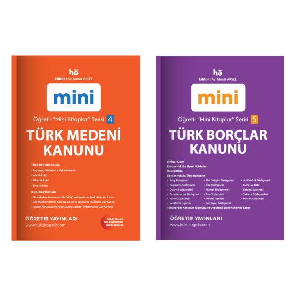 Türk Medeni Kanunu - Türk Borçlar Kanunu | Öğretir Mini Cep Kitapları